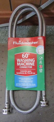 Pair of fluidmaster 60&#034; washing machine connector hoses stainless steel for sale