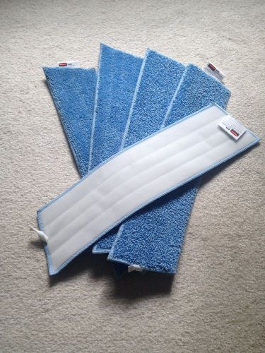 Lot of 5 rubbermaid commercial q409 18&#034; microfiber mop pads *new for sale