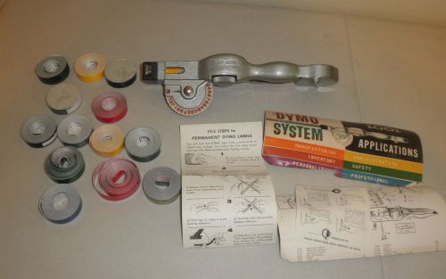 Vintage Dymo-Mite Typewriter M-22 Label Maker w/ 13 Tape Labels