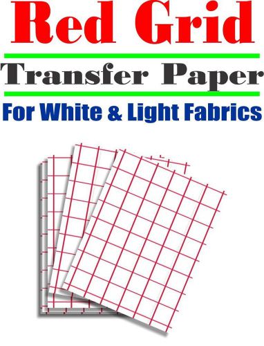 HEAT TRANSFER PAPER RED GRID IRON ON LIGHT T SHIRT INKJET PAPER 100 PK 8.5&#034;X11