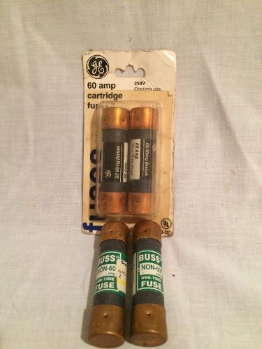 4 Lot GE 60 Amp Cartridge Fuses NEW OLD STOCK  Non-60 Buss
