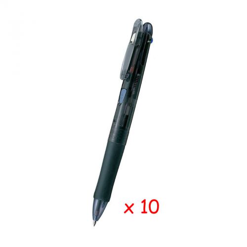GENUINE Zebra B4A3 Clip-on G 4C 0.7mm 4-Color Ballpoint Pen (10pcs) - Black