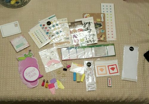 Planner supplies, stickers,paper clips, page flags, sticky notes, etc