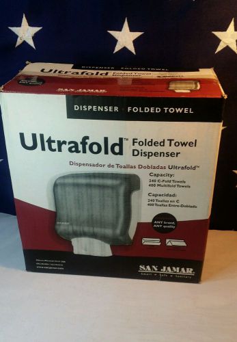 NEW SAN JAMAR &#034;ULTRAFOLD&#034; Folded Towel Dispenser T1750TBK Black Pearl
