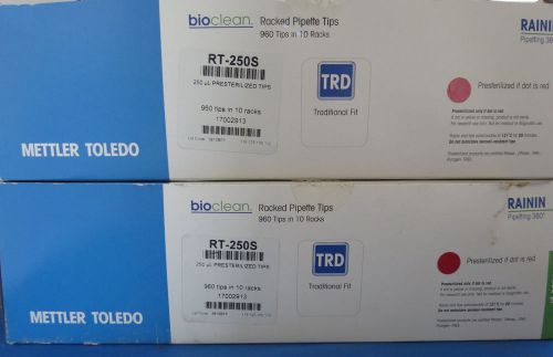 20 Racks RAININ Bioclean RT-250S 200/ 250ul Pipet Tips #17002913