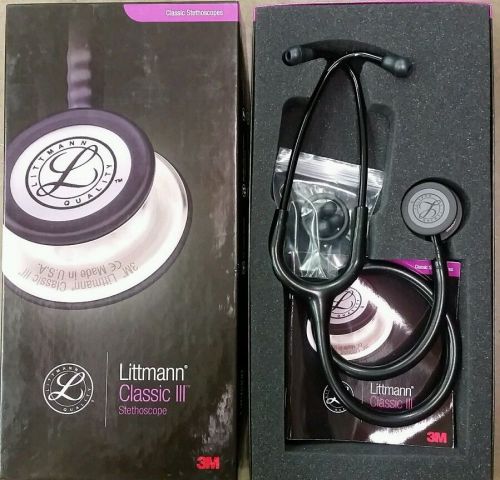 3M Littmann Classic III Stethoscope,  Black  Tube Black Finish, 27&#034; #5803