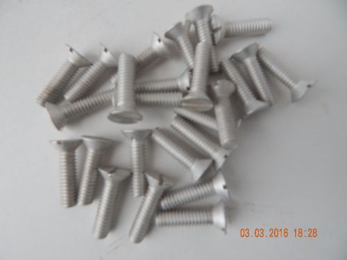 FLAT HEAD SLOTTED MACHINE SCREW. ALUMINUM. 1/4 - 20 x 1&#034;  25 PCS. NEW