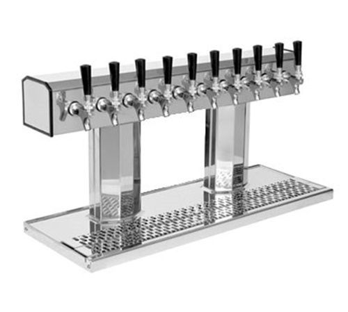 Glastender bt-10-ssr-ld bridge tee draft beer tower glycol-cooled (10) faucets for sale