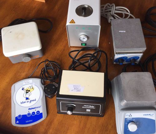 Lot of Hot Plates, stirrers, and glass bead sterilizer