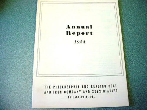 1954 Philadelphia &amp; Reading Coal Corp. Annual Report (Nice Old Anthracite Item)