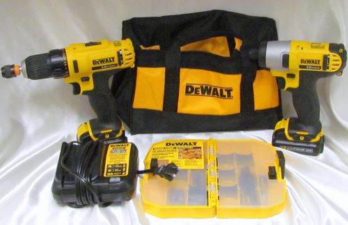 DeWalt 2 Drill Combo Kit with Bag and Bits