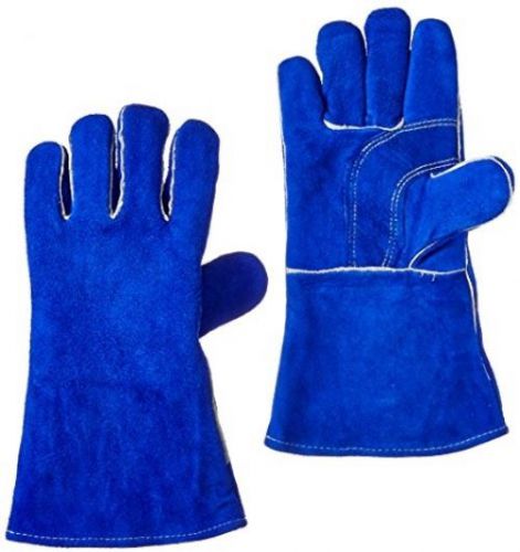US Forge 400 Welding Glove Lined Leather Lab Safety Work Hands Arm Protect Blue