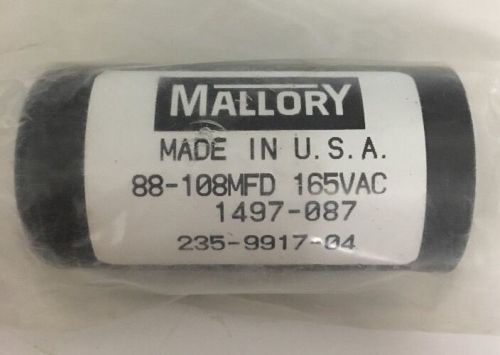Mallory RVP Start Capacitor 1497-087  88-108mfd  165VAC   235-9917-04