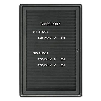 Enclosed Magnetic Directory, 24 x 36, Black Surface, Graphite Aluminum Frame