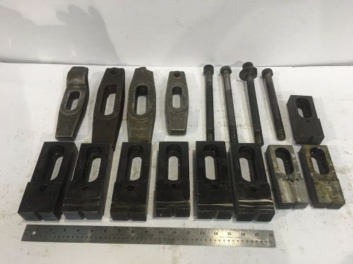 Lot of carr lane, vulcan, j &amp; s tool mill work hold down clamps forged, tapped h for sale
