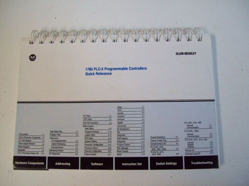 ALLEN-BRADLEY 955110-30 1785 PLC-5 PROGRAMMABLE CONTROLLERS QUICK REFERENCE