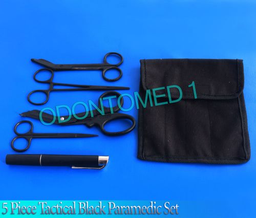 5 Piece TACTICAL BLACK Paramedic Set Diagnostic EMT Nursing Instruments,SR-503