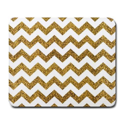 New Gold Glitter Chevron Mouse Pad Mats Mousepad Hot Gift