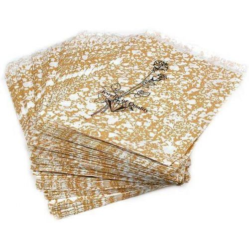 100 Gold Color Paper Gift Shopping Sales Bags 4&#034; x 6&#034;