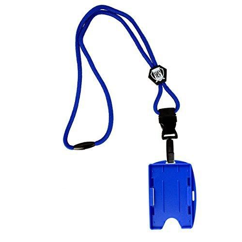 Specialist id blue lanyard with detachable plastic hook and 2-card id badge for sale