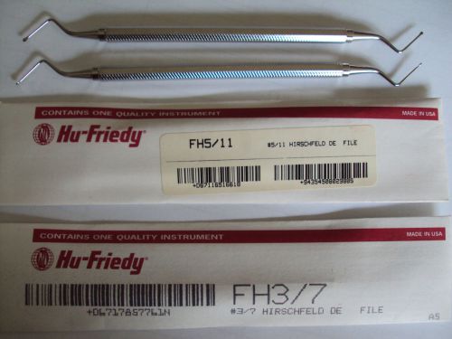 Two NEW HuFriedy  scalers. Hirschfield  perio files. One FH 3/7 &amp; one FH 5/11