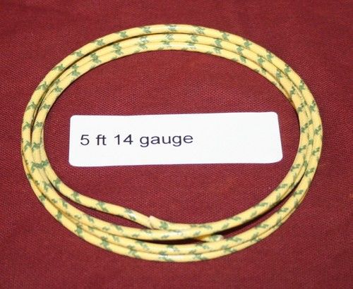 5 ft 14 ga primary yellow wire hit &amp; miss gas engine motor ignitor ignition buzz for sale