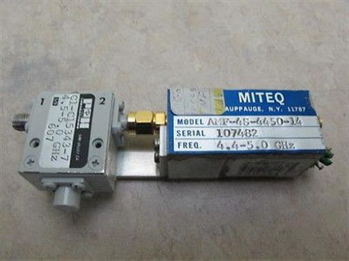 Miteq AMF-4S-4450-14 &amp; P&amp;H C1-C15343-7 Microwave RF Power Amplifier 4.4-5 GHz