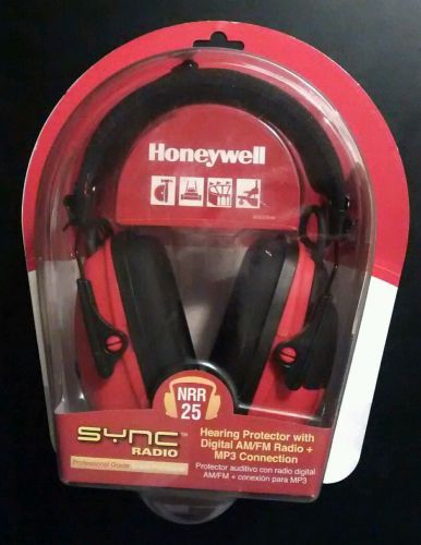 NEW Honeywell Sync Radio AM/FM/MP3 Earmuff RWS-53012 hearing protector NIB red