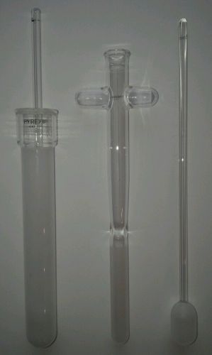 ~ Vintage Pyrex Glass Homongenizer ~ 75 ML w/2 Wands ~ extra T Tube ~