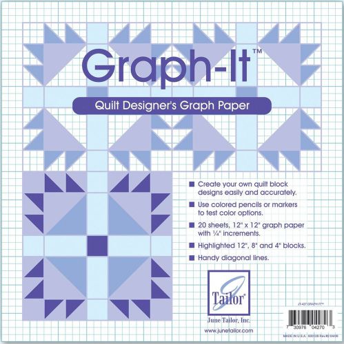 June Tailor Graph-It Graph Paper 12 by 12-Inch 20 Per Package