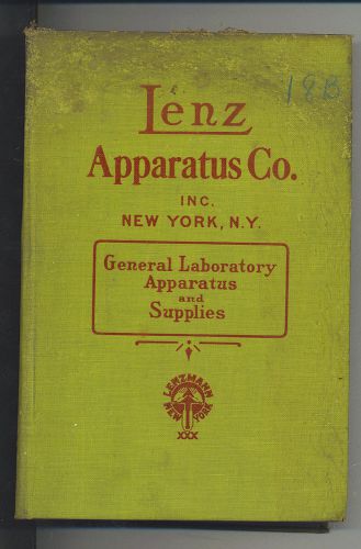 1918 PRICE LIST BOOK * LENZ APPARATUS CO NEW YORK CITY * LABORATORY SUPPLIES