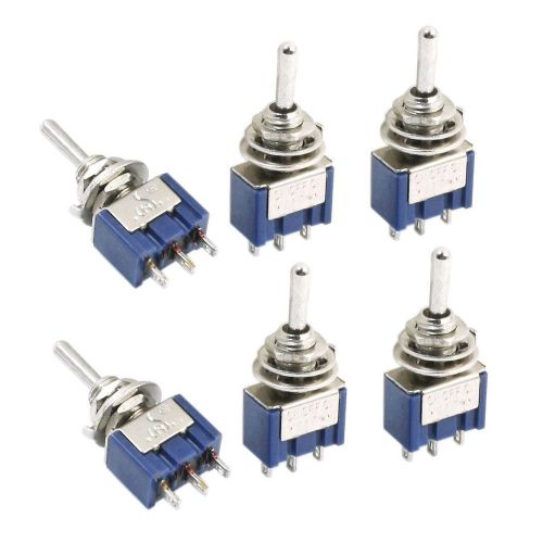 6pcs blue tread mount 3 pins on-off-on mini toggle switch 6a ac125v for sale