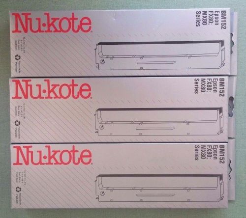 Lot of 3 Nukote BM152 Black Printer Ribbon for Epson FX80 MX80 Genuine OEM