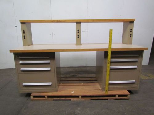 Stanley vidmar workbench 36x96 hardwood top w/riser 8 drawers &amp; 6 outlets for sale