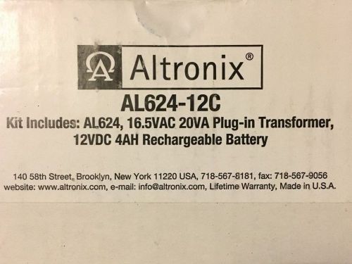 ALTRONIX AL624-12C Power Supply, Transformer and Battery *NEW*!!!