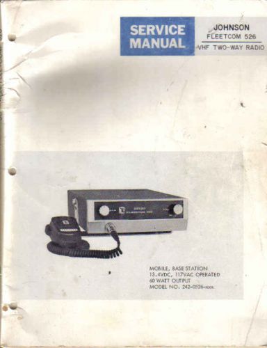 Johnson Manual FLEETCOM 526 VHF 2 WAY RADIO