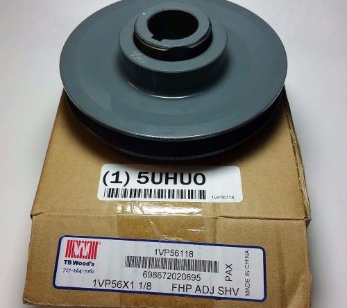 Tb woods 5uhuo v-belt pulley, 1-1/8&#034;vrpitch, 5.35&#034;od, iron for sale