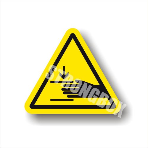 Industrial safety decal sticker caution pinch point - crush hazard warning label for sale