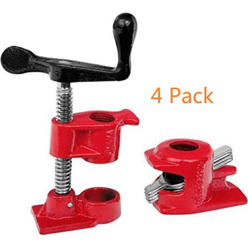 ( 4 pack )  3/4&#034; wood gluing pipe clamp set heavy duty pro woodworking cast iron for sale