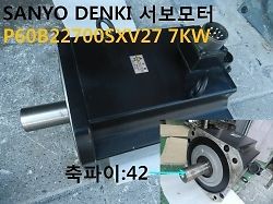 Used / SANYO DENKI, Servo Motor, P60B22700SXV27, shaftPie:42 7KW