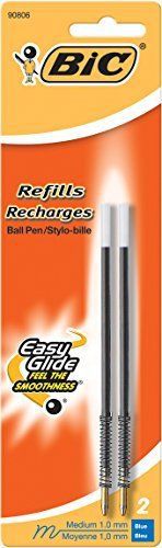 BIC Bic Pen Refill for Wide Body/Velocity/Clear Clic, Medium Point, 2/Pack, Blue