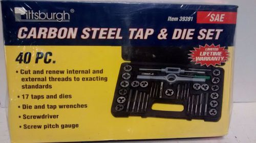 40 Piece Carbon Steel Tap And Die Set Item 39391 SAE Pittsburgh No Reserve
