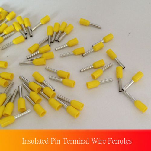 Cord End 1.0mm2 Yellow Ferrule Bootlace Pin Terminal of 8mm x 1000pcs
