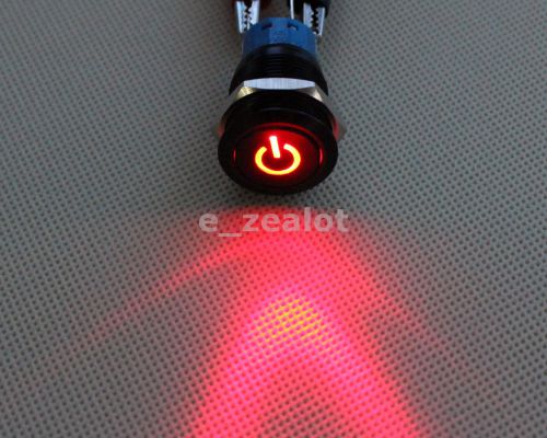 LED Latching Push Button  Power Switch Red 19mm 12V
