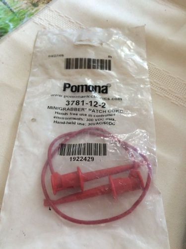 Itt pomona electronics 3781-12-2 minigrabber test clip patch cord, 12&#034; inches for sale