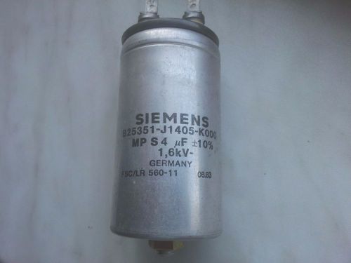 Siemens B25351 -J1405 -K000 MP S  4uF / 1.60kV   One piece NOS  Made in Germany
