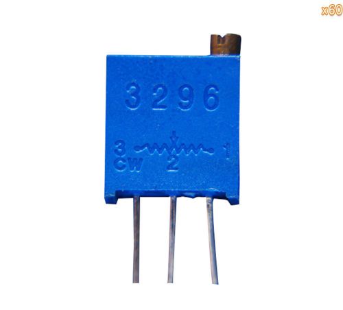 3296 Potentiometer Assorted Kit 12 Value 60pcs Variable Resistor(Blue)