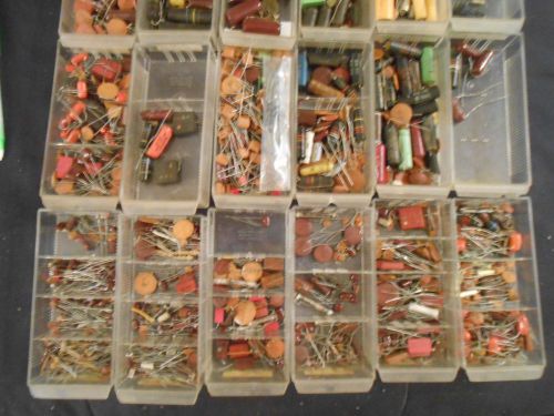 Ohmite little devil type carrier, 21 drawers full of capacitors &amp; resistors for sale