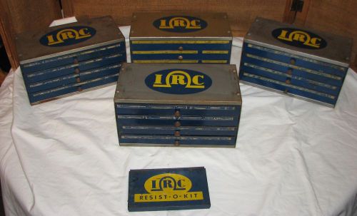lot 4 IRC metal Resist-O-Cabinets loaded with vintage IRC resistors 16 drawers