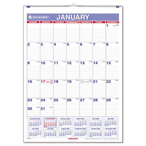 AT-A-GLANCE Monthly Wall Calendar 2016, 8 x 11 Inches (PM1-28), 2 Packs